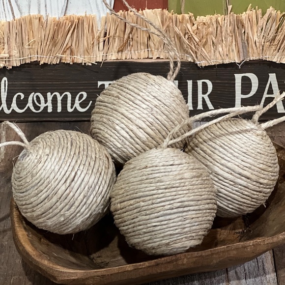 Gorgeous handmade jute twine ornaments NEW - Picture 2 of 2